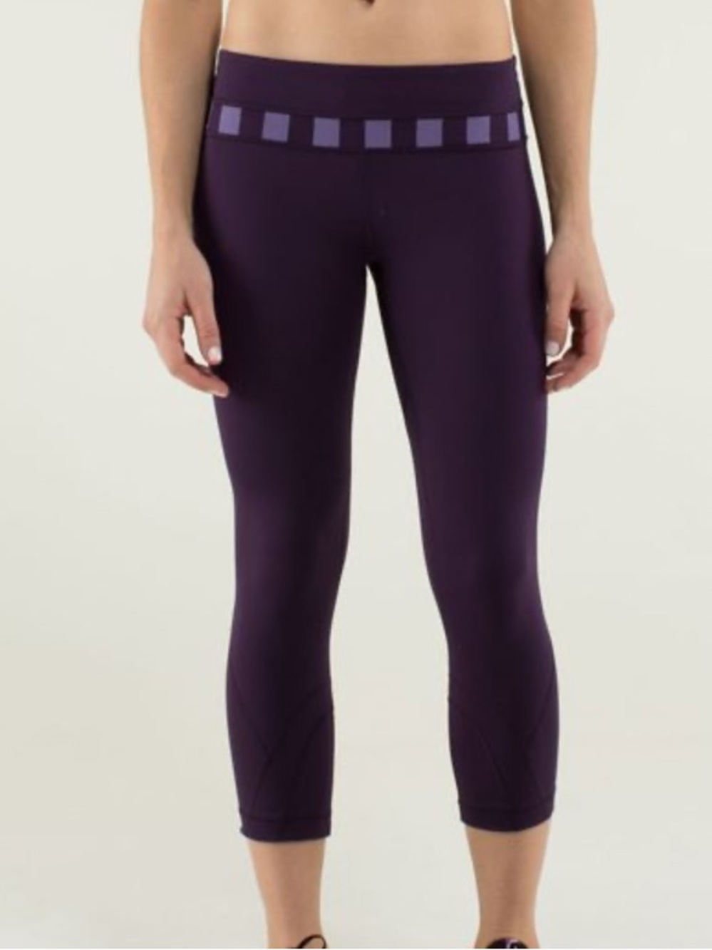Lululemon Inspire Crop II Capri - Deep Purple with Lilac Accents